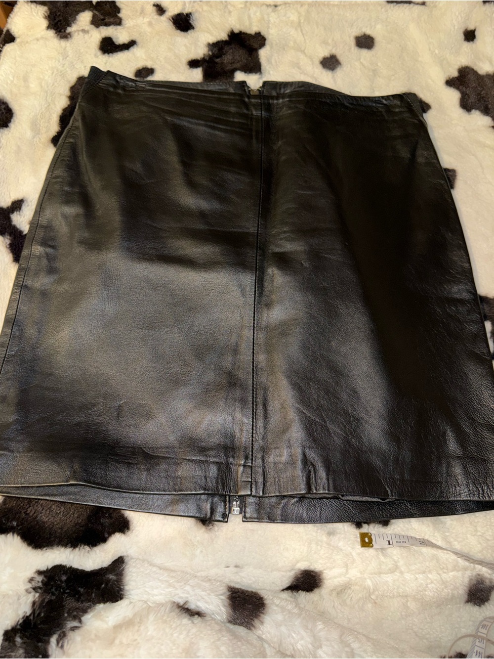 blanc noir Black Leather Mini Skirt
